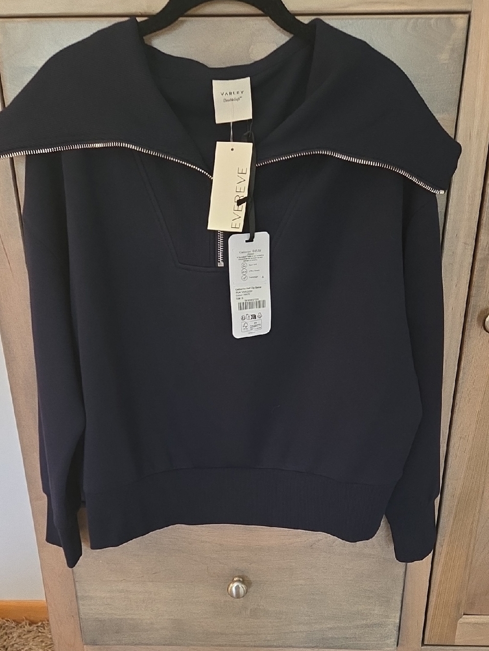 Varley Navy Half Zip-Detail Catherine